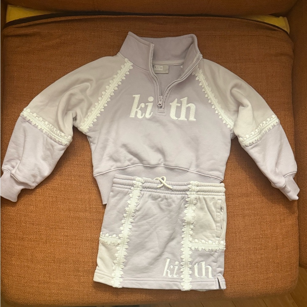 Kith Lavender Sweatshirt and Skirt Set size 3t worn once.